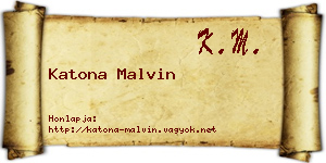 Katona Malvin névjegykártya